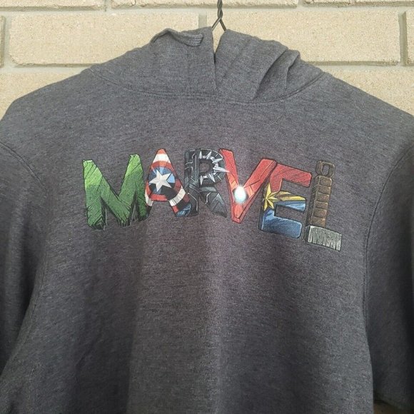 Grey Marvel Hoodie Sweatshirt - Size: Small - Picture 2 of 3